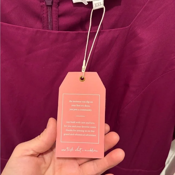 Ivy City Co Rayna Ribboned Elegant Woman’s Deep Pink Dress XXL NEW - Picture 5 of 7